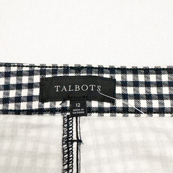 Talbots Gingham Checkered Pattern Pencil Skirt Black White Size 12 - Picture 2 of 7